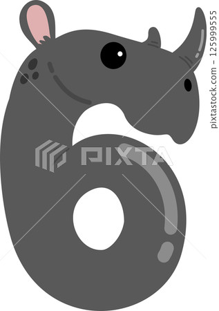 rhino, number, rhinoceros 125999555