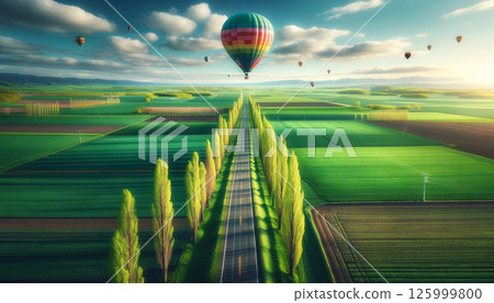 Vast land and hot air balloons 125999800