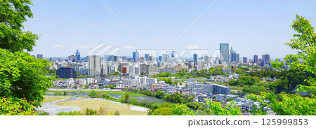 從青葉城遺址欣賞清新綠色的仙台市全景 125999853