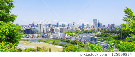 從青葉城遺址欣賞清新綠色的仙台市全景 從青葉城遺址欣賞清新綠色的仙台市全景 125999854
