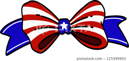 American flag patriotic bow and ribbon illustration American flag patriotic bow and ribbon illustration 125999903