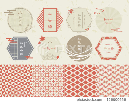 日本圖案框架和圖案集 日本圖案框架和圖案集 126000636