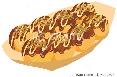 章魚燒插畫向量素材 126000892