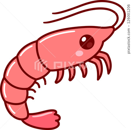 Cute cartoon shrimp drawing 126001206