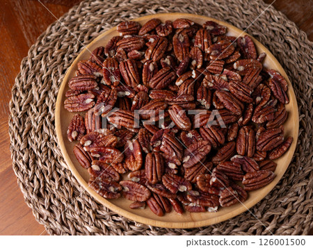 raw organic pecan nuts pattern background. raw organic pecan nuts pattern background. 126001500