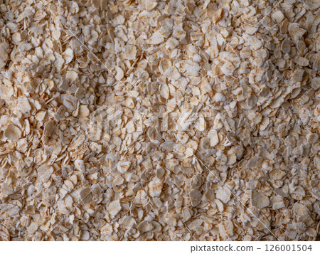 organic Instant Oatmeal or oat flakes pattern background. organic Instant Oatmeal or oat flakes pattern background. 126001504