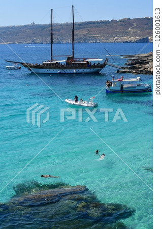 馬耳他，科米諾島，藍色潟湖，遊艇 126001613