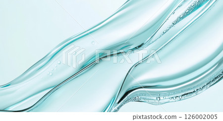 Pearlescent gel texture with bubbles in close-up, abstract background 126002005