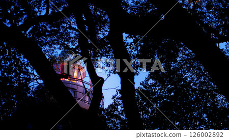 The lighthouse at dusk has an emotional color 126002892