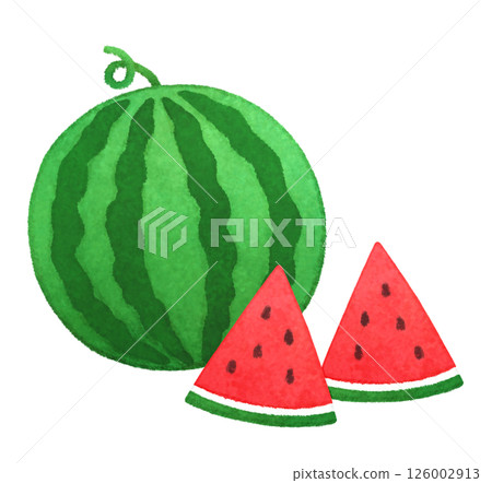Hand drawn cute watermelon illustration 126002913