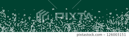 Falling letters of English language. Colorful childish flying characters of Latin alphabet. Foreign languages study concept. Back to school banner . Falling letters of English language. Colorful childish flying characters of Latin alphabet. Foreign languages study concept. Back to school banner . 126003151