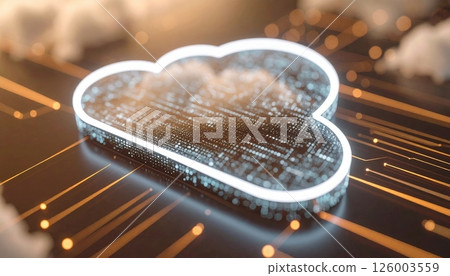 Digital Cloud Computing Concept Technology Data Storage Network Cloud Icon Future Innovation Modern Illustration 126003559