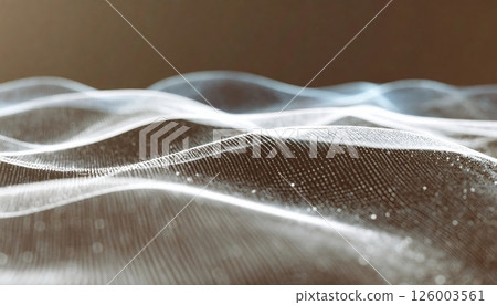 Abstract Close-Up of Flowing Fine White Silk Fabric with Smooth Silky Texture and Gentle Waves in Soft Focus for Artistic Textile and Fashion Backgrounds 126003561