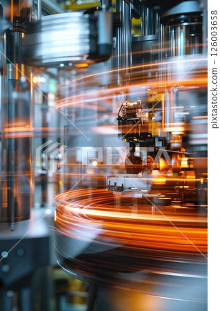 High-speed industrial automation: blurred machine motion in advanced manufacturing process High-speed industrial automation: blurred machine motion in advanced manufacturing process 126003658
