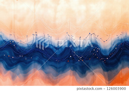 Abstract waves with digital connectivity theme for modern design projects Abstract waves with digital connectivity theme for modern design projects 126003900
