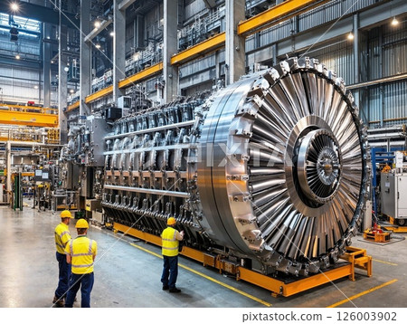 Advanced industrial machinery in modern factory setting for energy production and manufacturing efficiency Advanced industrial machinery in modern factory setting for energy production and manufacturing efficiency 126003902