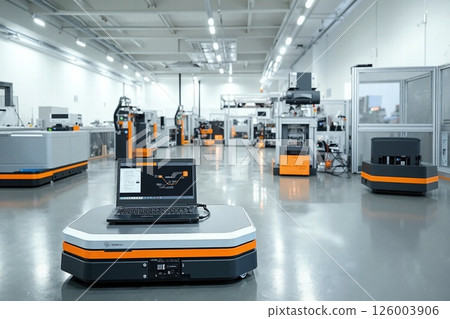 Advanced robotics in modern industrial automation facility for smart manufacturing Advanced robotics in modern industrial automation facility for smart manufacturing 126003906