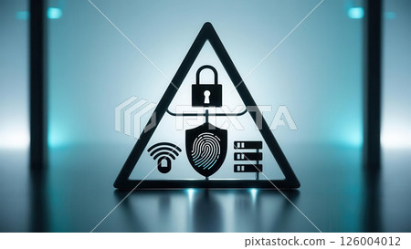 Digital security icon set with lock, fingerprint, shield, Wi Fi 126004012
