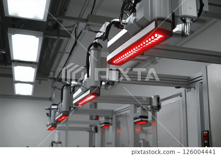 Modern industrial led lighting for futuristic smart factory design and efficiency enhancement in manufacturing environments 126004441