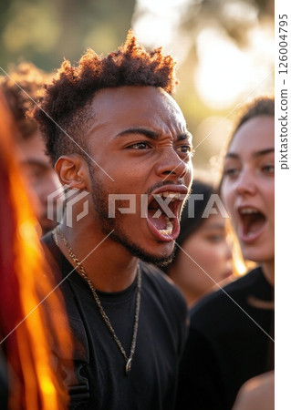 Passionate protest: young people demonstrating social justice, activism, unity, and change 126004795
