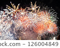 Large, spectacular fireworks lighting up the night sky Large, spectacular fireworks lighting up the night sky 126004849