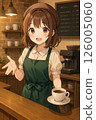 Female clerk working at a cafe 126005060