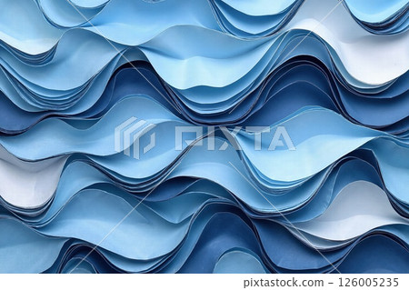 Abstract blue wave pattern for creative interior design and textural art backdrop Abstract blue wave pattern for creative interior design and textural art backdrop 126005235