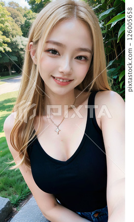 金髮的可愛女人 126005658