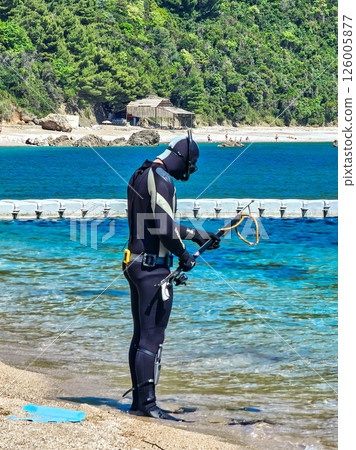 Scuba Diving Underwater Adventure with Diver Exploring Coral Reef Scuba Diving Underwater Adventure with Diver Exploring Coral Reef 126005877