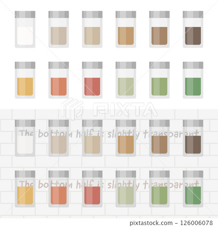 Illustration of a stylish seasoning bottle_The inside of the bottle is transparent in the lower half 126006078