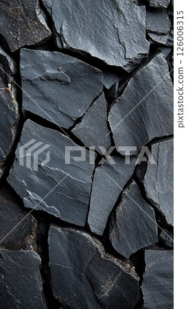 Natural black slate texture for modern interior design and architectural surfaces 126006315