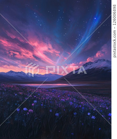 野花盛開的草地景觀 126006898
