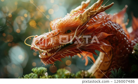 A fantastical dragon beast illustrated in anime art style 126007486