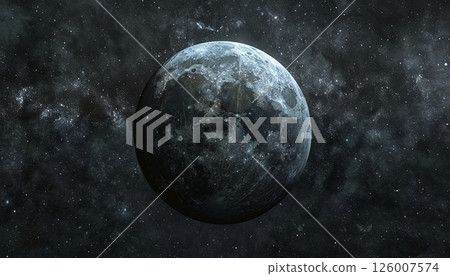 The night sky showcasing a full moon surrounded by stunning galaxies 126007574