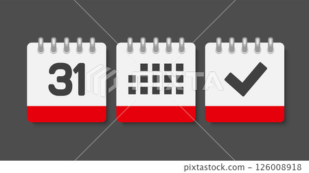 Vector icon page calendar - 31 day, agenda, done 126008918