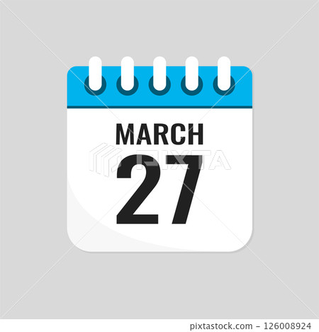 Icon page calendar day - 27 March Icon page calendar day - 27 March 126008924