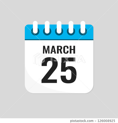 Icon page calendar day - 25 March 126008925
