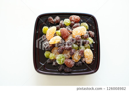 甘納豆和日本茶的俯視圖 甘納豆和日本茶的俯視圖 126008982