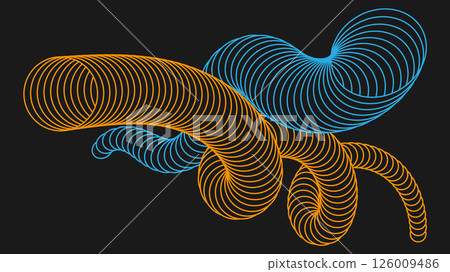 The spiral. Curved lines create a spiral weave. A design element for the embodiment of creative ideas 126009486