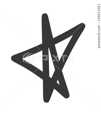 Scribble sketchy star black-and-white doodle Scribble sketchy star black-and-white doodle 126011461