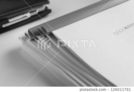 Pile of documents, reports and materials proposals 126011781