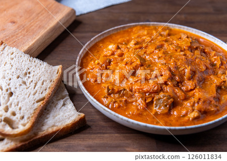 Traditional Hungarian Cabbage stew a la Szekely or Szekely goulash 126011834