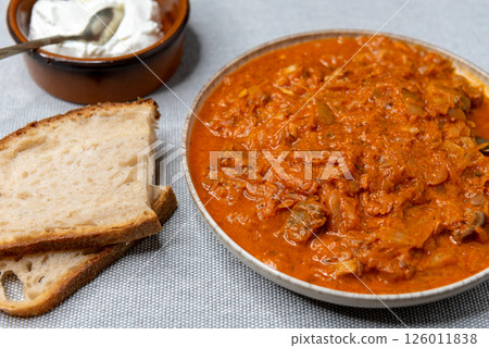 Traditional Hungarian Cabbage stew a la Szekely or Szekely goulash 126011838