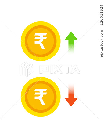 Indian rupee currency exchange stock illustration Indian rupee currency exchange stock illustration 126011924