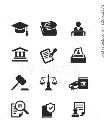 Law Icons Set stock illustration Law Icons Set stock illustration 126012172