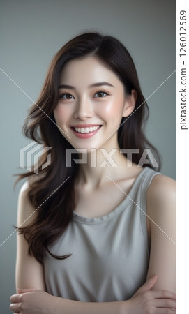 Portrait of a woman with wavy hair 126012569