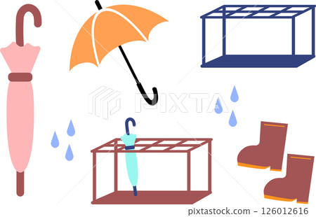 簡單的雨傘插圖素材集 126012616