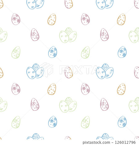Cute pattern with Easter eggs Cute pattern with Easter eggs 126012796