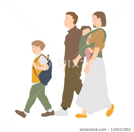 Family of four with a baby Family of four with a baby 126012902