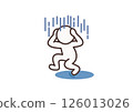 Pictogram of a person avoiding rain (no face) 126013026